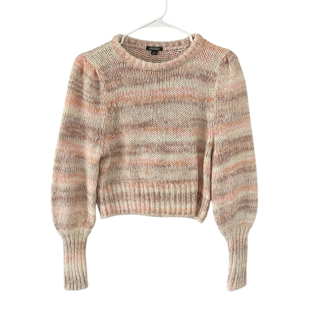 Wild Fable Space Dye Peach Fuzzy Cropped Sweater‎